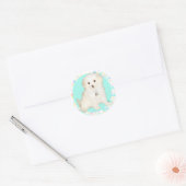 Poodle/Bichon Mix Puppy Celebrates Life Ronde Sticker (Envelop)