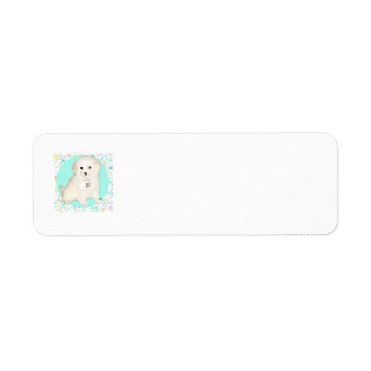 Poodle / Bichon Mix Puppy Viert het Leven Etiket (Voorkant)