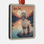 Poodle bij het meer metalen ornament (Rechts)