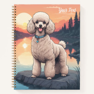 Poodle bij het meer notitieboek