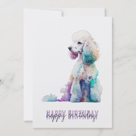 Poodle Birthday Kaart (Voorkant)