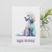 Poodle Birthday Kaart (Staand voorkant)