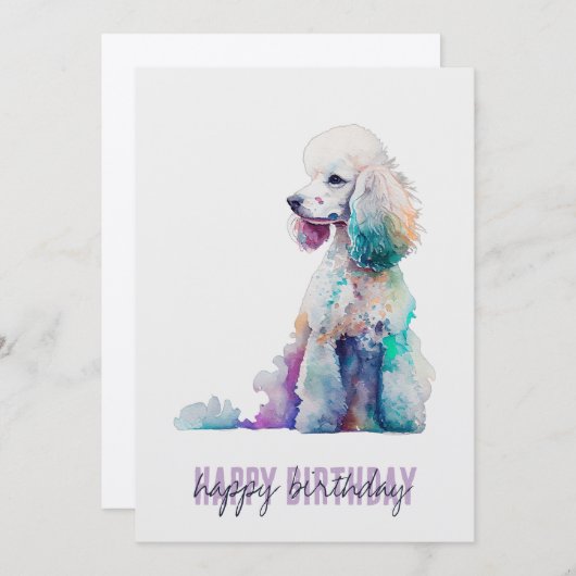Poodle Birthday Kaart (Voorkant / Achterkant)