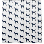 Poodle Black Waterverf Silhouette Douchegordijn (Voorkant)