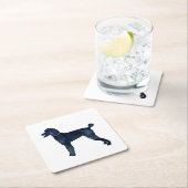 Poodle Black Waterverf Silhouette Kartonnen Onderzetters (Insitu)