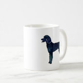Poodle Black Waterverf Silhouette Koffiemok (Voorkant rechts)