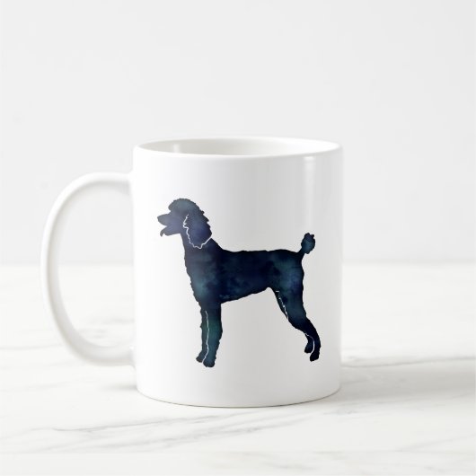 Poodle Black Waterverf Silhouette Koffiemok (Links)