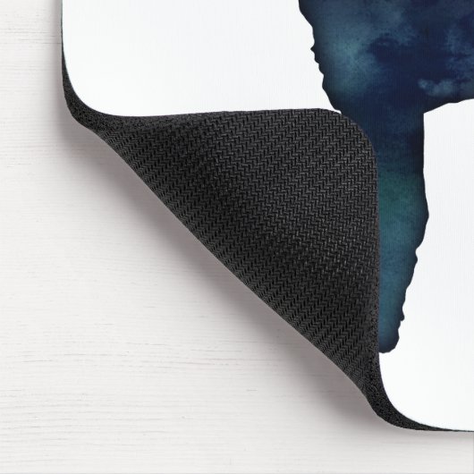 Poodle Black Waterverf Silhouette Muismat (Hoek)