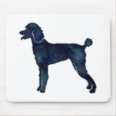 Poodle Black Waterverf Silhouette Muismat (Voorkant)