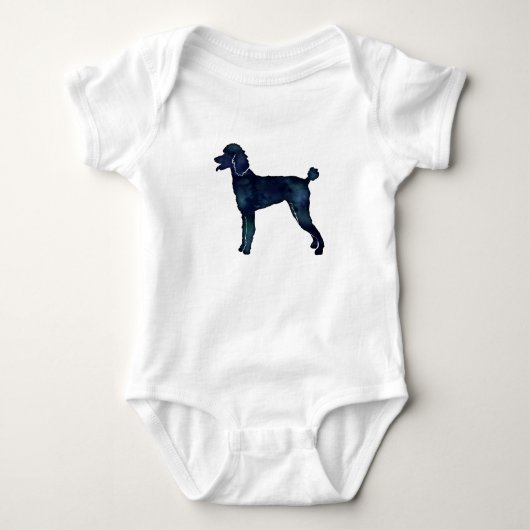 Poodle Black Waterverf Silhouette Romper (Voorkant)