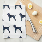 Poodle Black Waterverf Silhouette Theedoek (Quarter Fold)