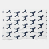 Poodle Black Waterverf Silhouette Theedoek (Horizontaal)