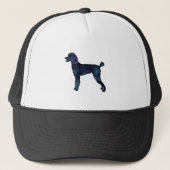 Poodle Black Waterverf Silhouette Trucker Pet (Voorkant)