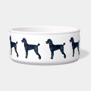 Poodle Black Waterverf Silhouette Voerbakje