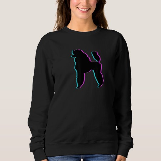 POODLE - BLAUWE ROZE ZWARTE SILHOUET TRUI (Voorkant)