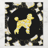 POODLE BLING WIJN ETIKET (Enkel label)