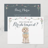Poodle Boo Dog Bridal Party be My Bridesmaid Uitnodiging Briefkaart (Voorkant / Achterkant)