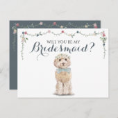 Poodle Boo Hond Bruiloft Word Mijn Bruidsmeisje Uitnodiging Briefkaart (Voorkant / Achterkant)