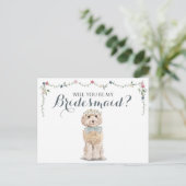 Poodle Boo Hond Bruiloft Word Mijn Bruidsmeisje Uitnodiging Briefkaart (Staand voorkant)