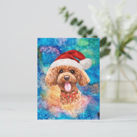 Poodle Breed Dog Kerstmis Feestdagenkaart (Staand voorkant)
