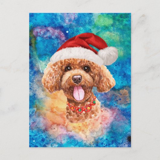 Poodle Breed Dog Kerstmis Feestdagenkaart (Voorkant)
