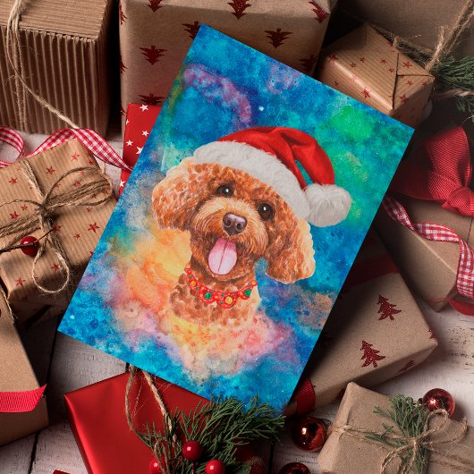 Poodle Breed Dog Kerstmis Feestdagenkaart