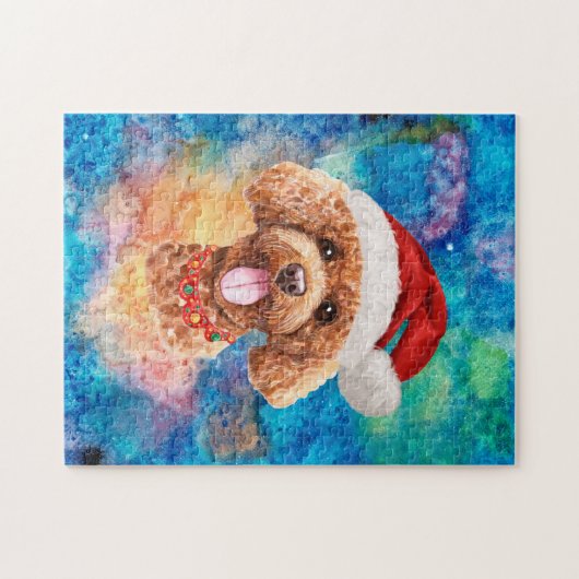 Poodle Breed Dog Kerstmis Legpuzzel (Horizontaal)
