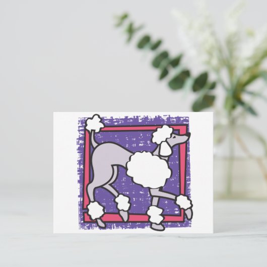 POODLE BRIEFKAART (Staand voorkant)