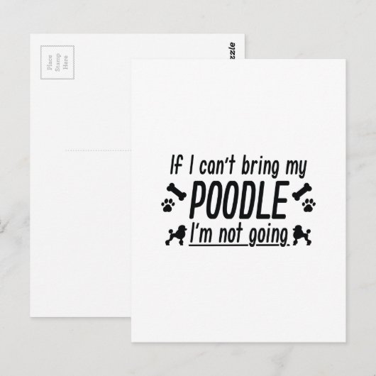 Poodle Briefkaart (Voorkant / Achterkant)