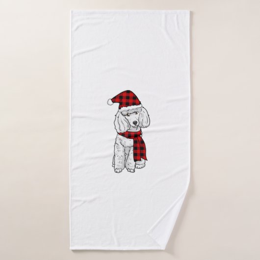 Poodle Buffalo Pset Poodles Hondenliefhebber Kerst Badhanddoek (Badhanddoek)