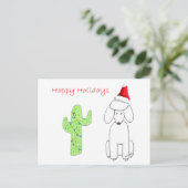 Poodle Cactus Christmas Feestdagenkaart (Staand voorkant)