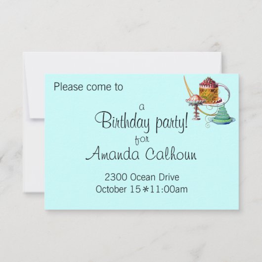 Poodle Cakes Bon Cupcake Invite Kaart (Achterkant)