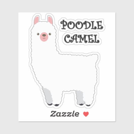 Poodle Camel Sticker (Vel)