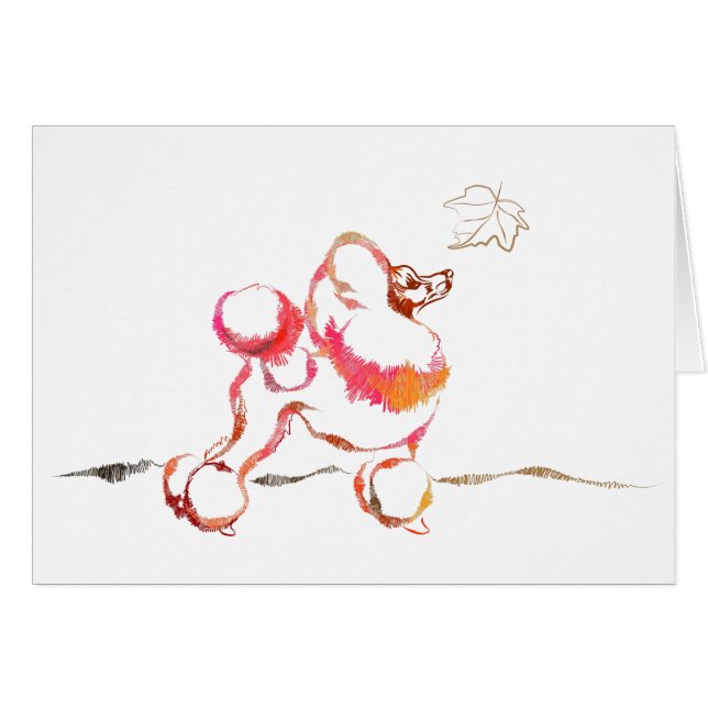 Poodle Card-Herfst (Voorkant Horizontaal)