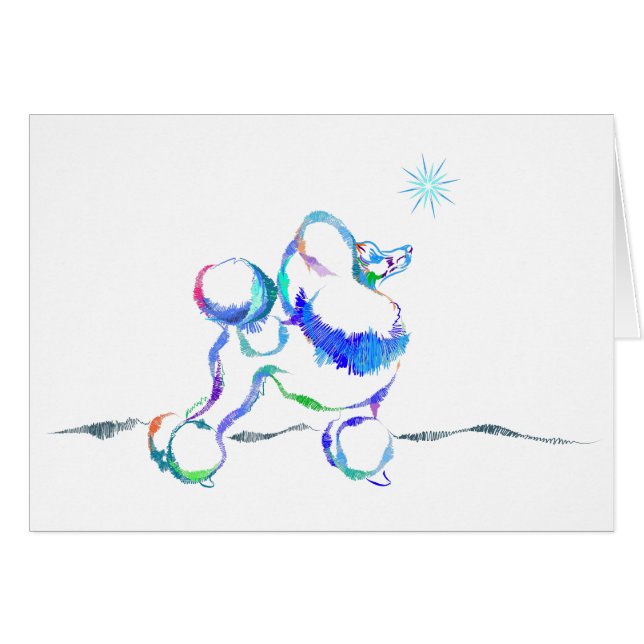 Poodle Card Winter (Voorkant Horizontaal)