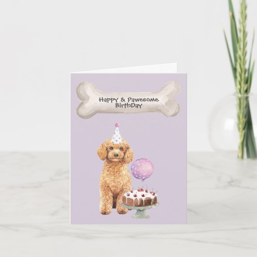 Poodle Cavapoo Dog Birthday Feestdagen Kaart (Voorkant)