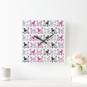 POODLE CHAOS Square Wall klok (Huis)