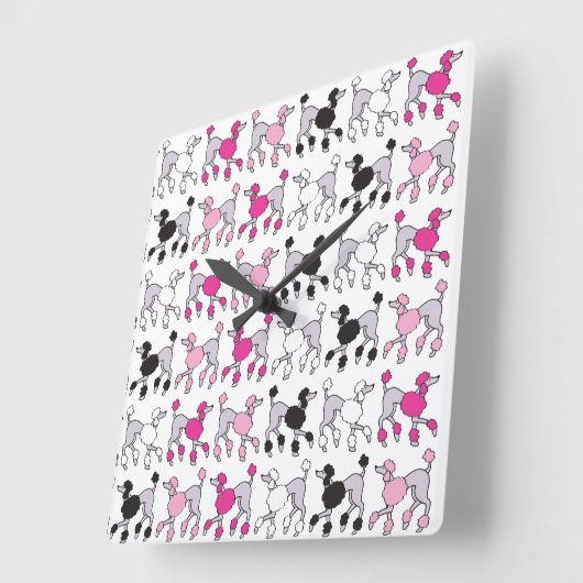 POODLE CHAOS Square Wall klok (Hoek)