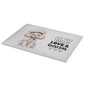 Poodle Chef Love & Bacon Snijplank (Hoek)