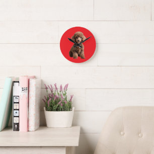 Poodle Chic” – Knuffel Poodle Schoudertas Ronde Klok