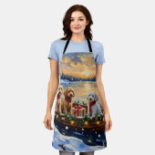 Poodle Christmas Boat Holiday Schort (Gedragen)