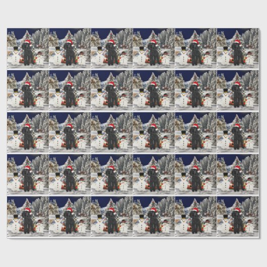 Poodle Christmas Cadeaupapier (Vlak)