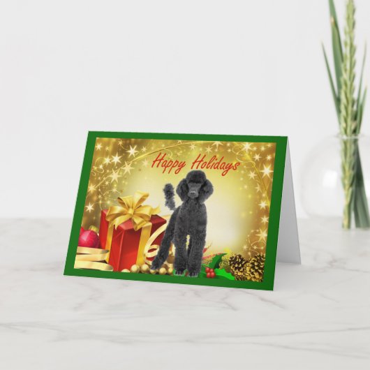 Poodle Christmas Card Gifts Feestdagen Kaart (Voorkant)