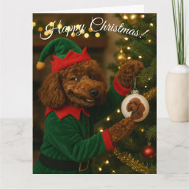 Poodle Christmas card Kaart