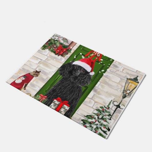 Poodle Christmas Deurmat (Schuin)