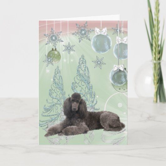Poodle Christmas Feestdagen Kaart (Voorkant)