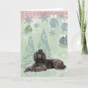 Poodle Christmas Feestdagen Kaart