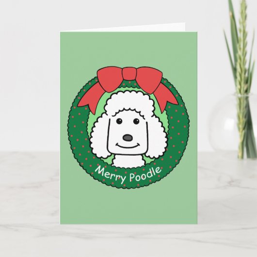 Poodle Christmas Feestdagen Kaart (Voorkant)