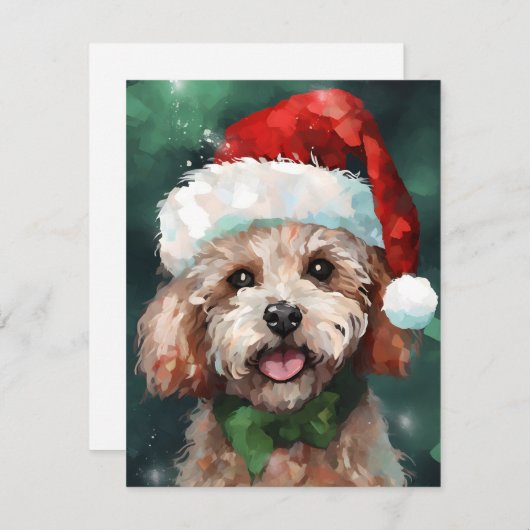 Poodle Christmas Feestdagenkaart (Voorkant / Achterkant)