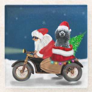 Poodle Christmas Glazen Onderzetter